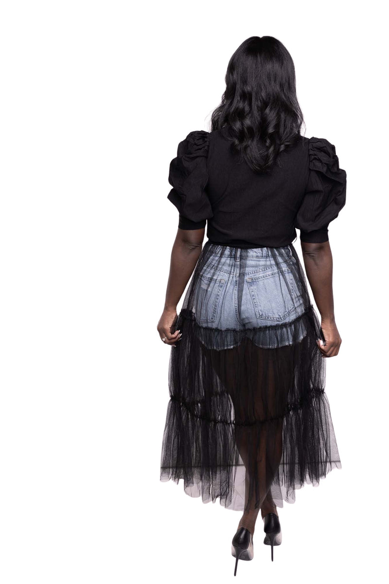 BECK Tulle Top- BLACK